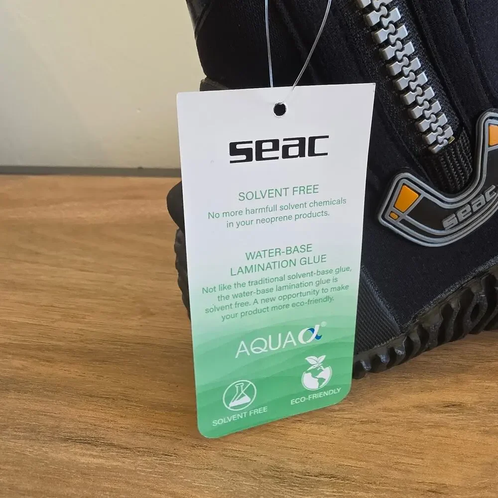 SEAC 5mm Neoprene Dive Boots US 7.5 EU 40-41 Black Scuba Water Shoes NWT